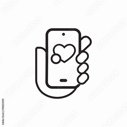 phone love hold icon sign vector