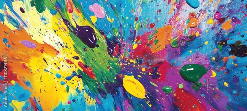 Vibrant Abstract Colorful Explosion of Paint photo