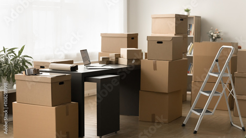 Schilderij op canvas E-commerce storage space with no people at workplace