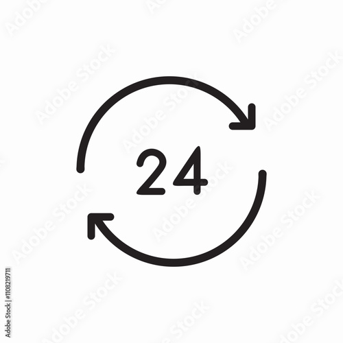 24 hours work icon sign vector