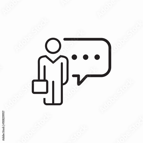 businessman speech bubble icon sign vector