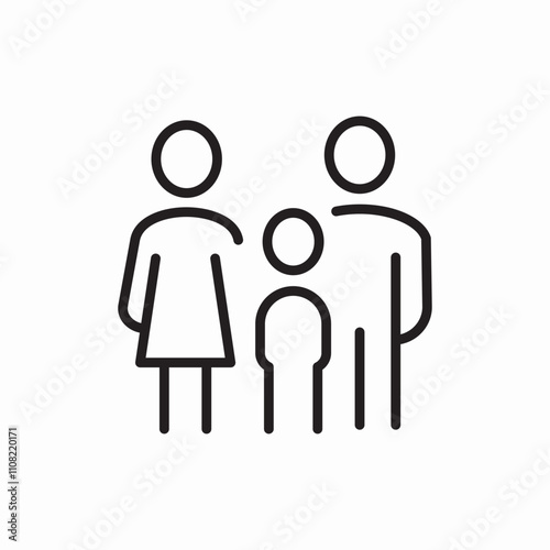 dad mom kid family icon sign vector