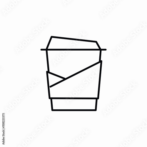 cardboard take away glass icon sign vector