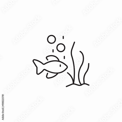 fish sea icon sign vector