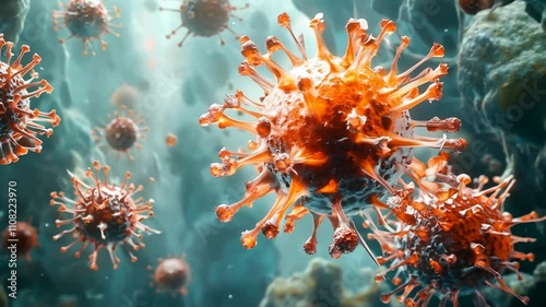 Chandipura virus particles, 4K Video