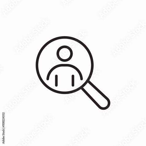 recruitment search icon sign vector