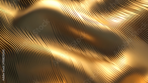 Gold brushed metal texture background. Shadowed. Illustration