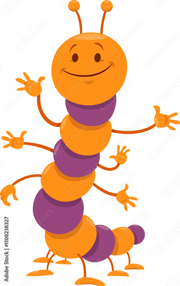 funny caterpillar insect comic animal character
