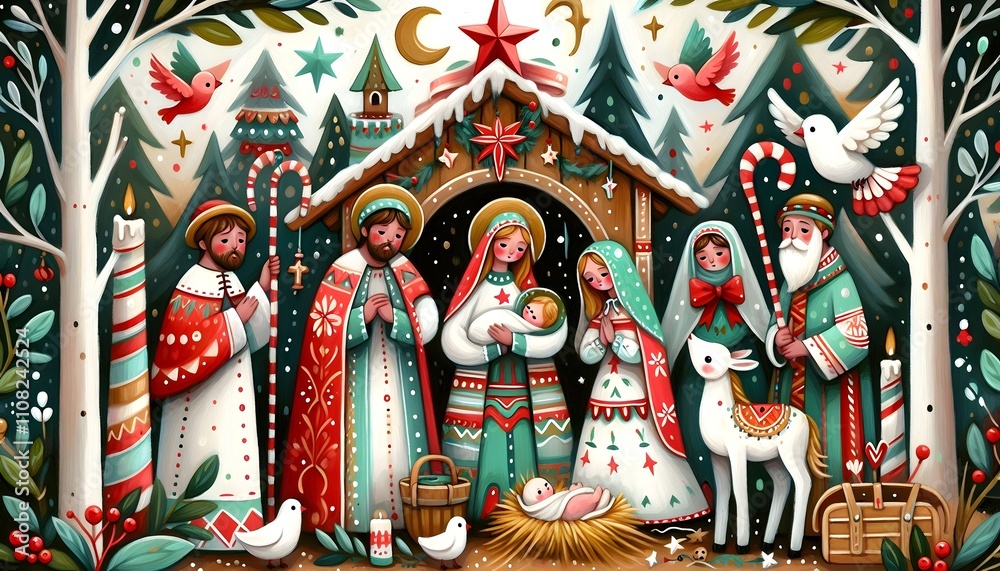 Obraz premium Pesebre Historia de Amor y Luz