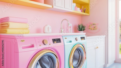 Wallpaper Mural Joyful Laundry Room Makeover: Vibrant Decor and Playful Organization for Fun Chores Torontodigital.ca