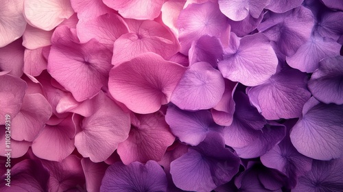 Petals of Purple and Pink Hydrangeas