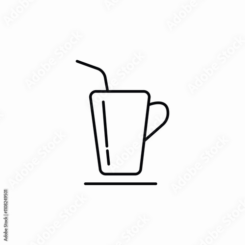 cold drink glass icon sign vector