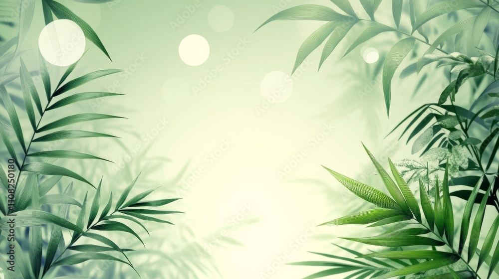 Fototapeta premium Green Tropical Leaves Background