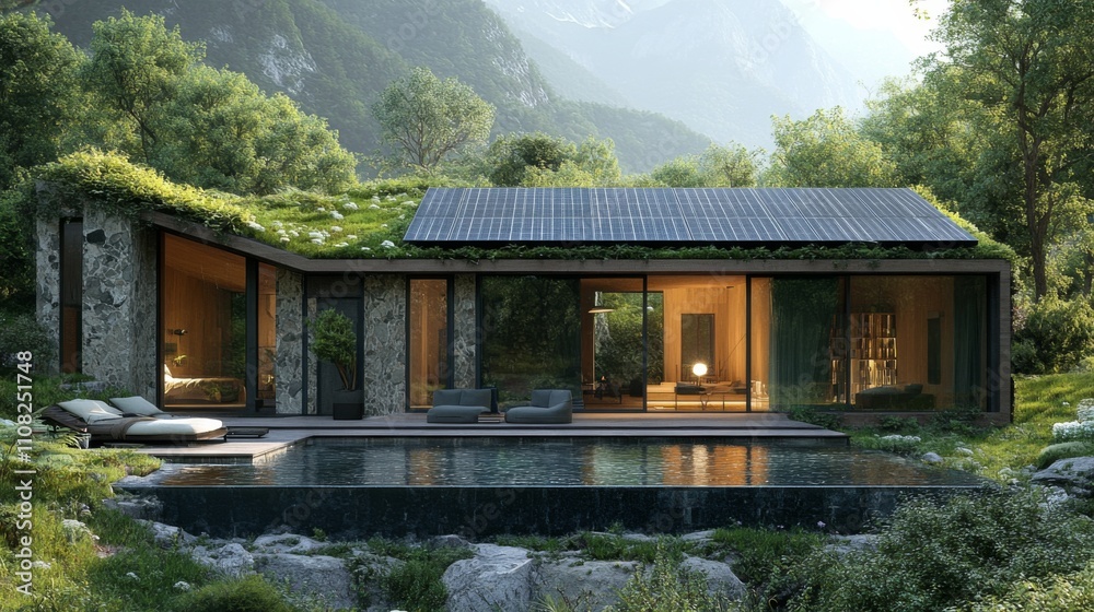 Fototapeta premium Modern Eco-Home in Nature