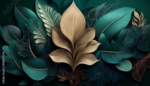 collection of leaf arrang on top of area,space for text