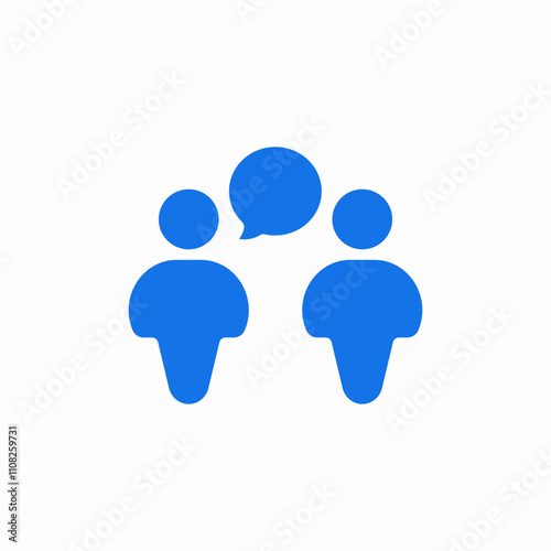 dialogue talk two persons icon sign vector