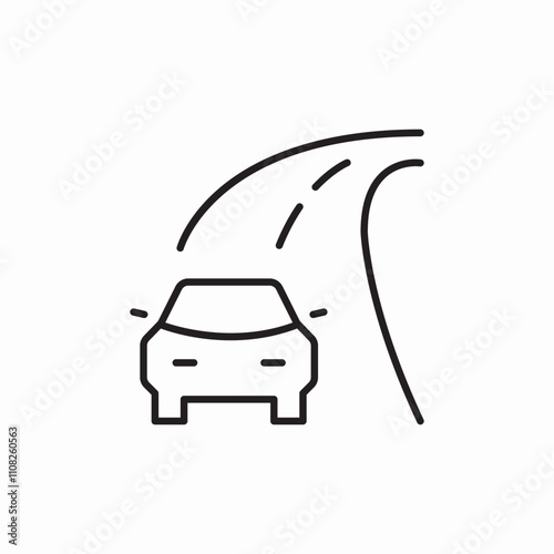 road car turn icon sign vector