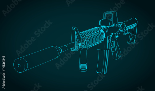 Automatic carbine M4A1 illustration