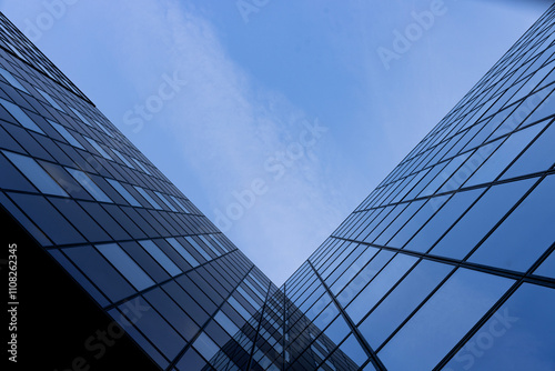 The Majestic Modern Skyscrapers Stand Tall Beneath the Vast Clear Blue Sky Above Them