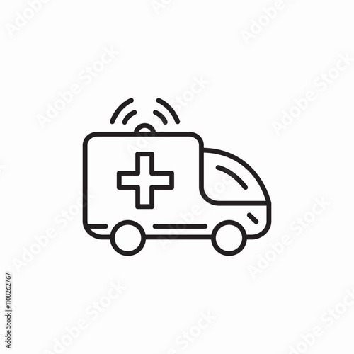 ambulance van icon sign vector