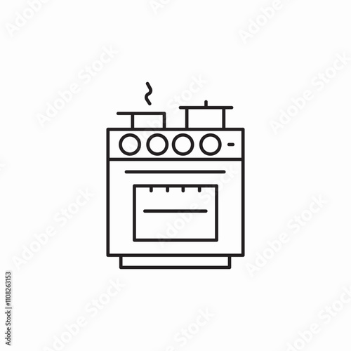 gas stove cook icon sign vector