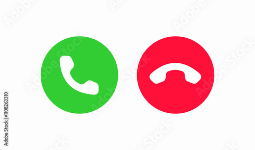 phone call receive reject buttons icon sign vector