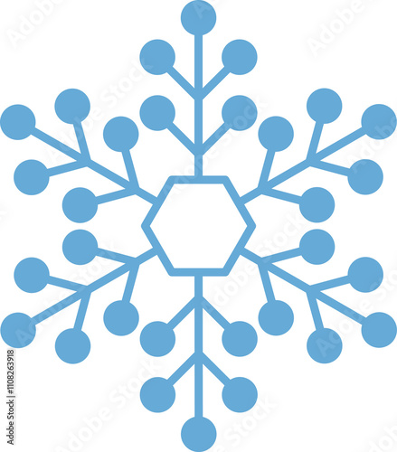 Snowflakes element on transparent background.