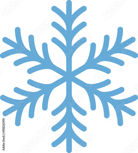 Snowflakes element on transparent background.