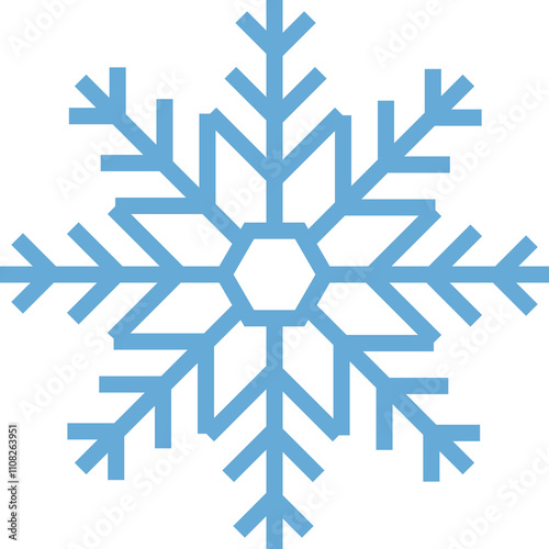 Snowflakes element on transparent background.