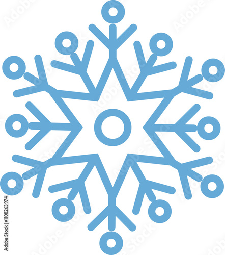 Snowflakes element on transparent background.