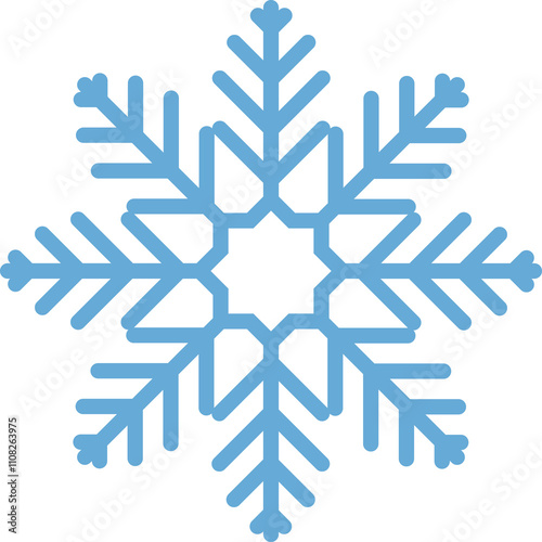 Snowflakes element on transparent background.