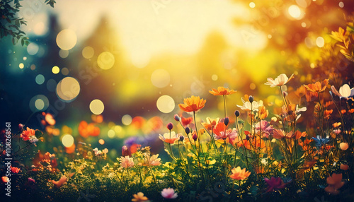 colorful spring flora background