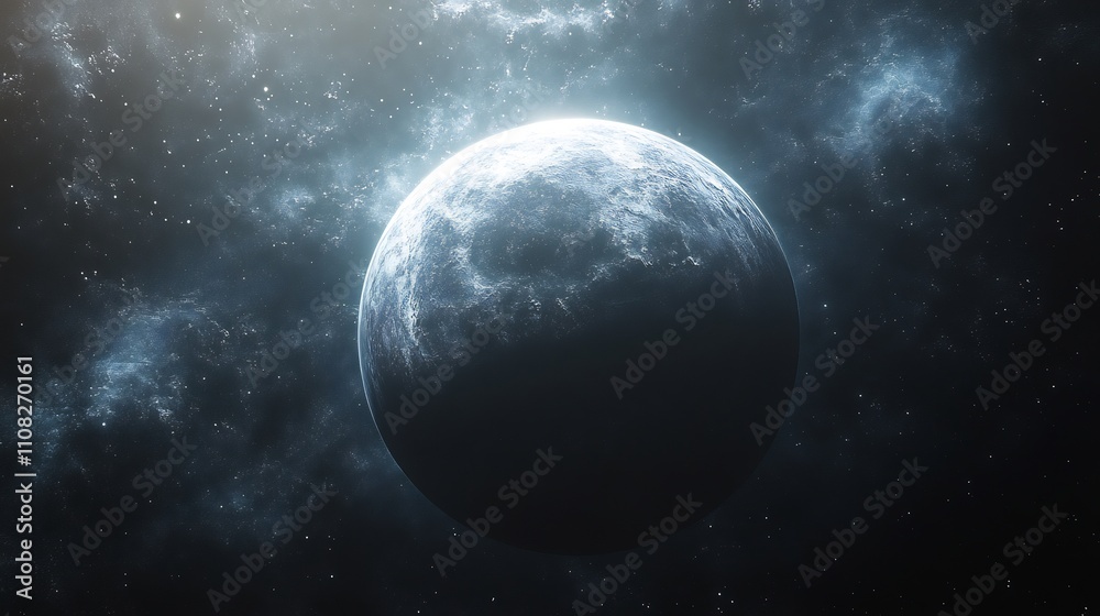 Obraz premium Highresolution image of a distant exoplanet with surface features and atmosphere