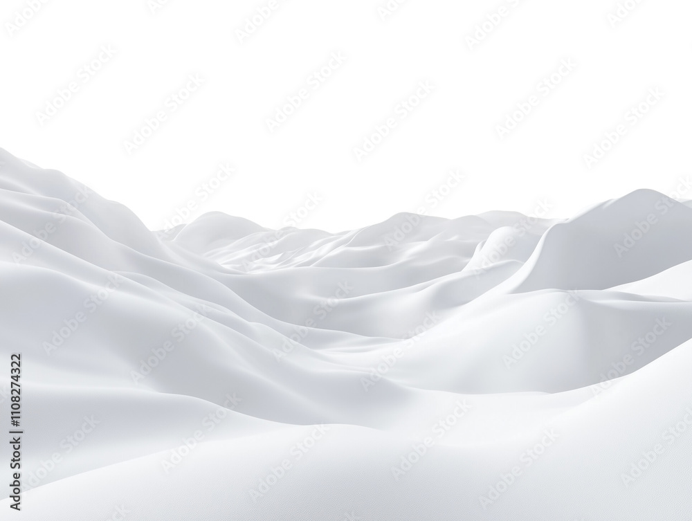 Fototapeta premium Snow-covered landscape stretches endlessly under a bright sky during winter in a remote location