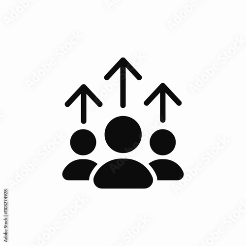 group team growth progress icon sign vector