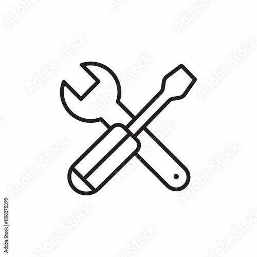 service wrench screwdriver icon sign vector