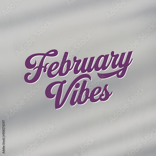 February Vibes Text Art Design Graphic photo