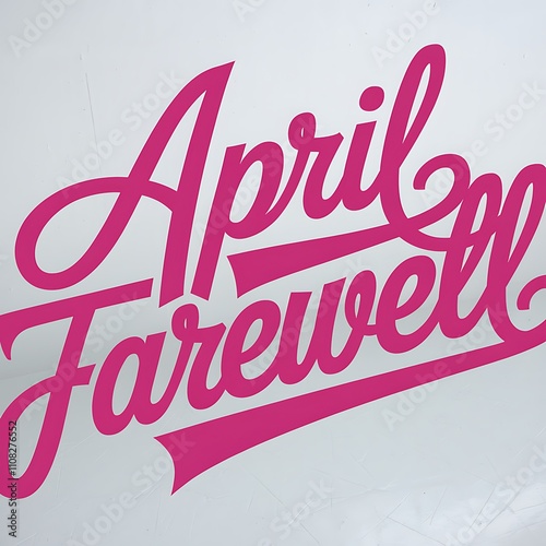 April Farewell Pink Script Typography Design photo