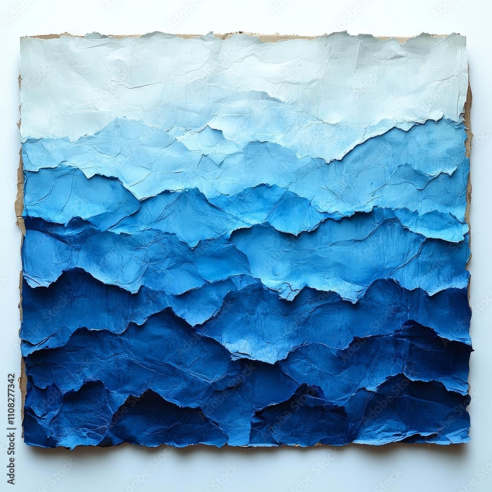 Obraz premium photostock of Two tone color dark navy blue gradation with teal paint on recycled blank cardboard box paper texture background with minimal design style