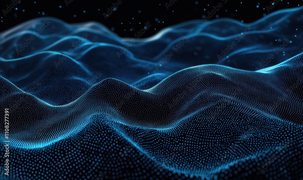 Fototapeta premium Abstract Particle Technology Background blue outdoors nature.