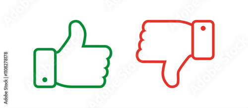 thumb in colour ,like, dislike, rating and feedback thumb, bad rating and happy rating thumb, bad rating icon set in colour, like, dislike, vector 10 eps.