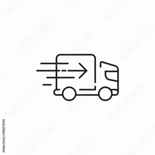 fast truck lorry delivery icon sign vector