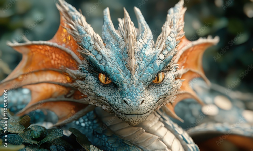 Obraz premium 3 d rendering of a fantasy dragon on a background