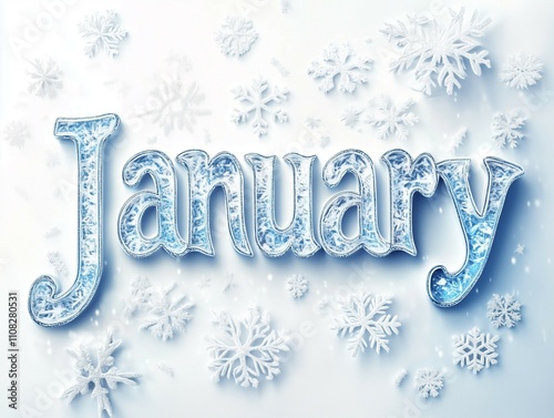 A creative and stylish art text design for the word 'Januari,' featuring elegant typography with a modern twist