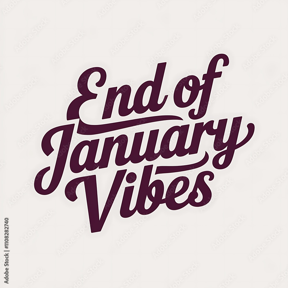 Obraz premium End of January Vibes Stylish Text Graphic Design