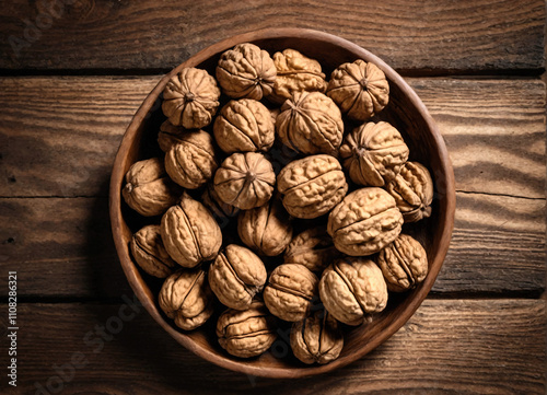 walnuts on wooden background