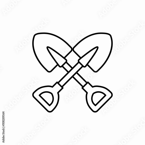 shovels cross icon sign vector