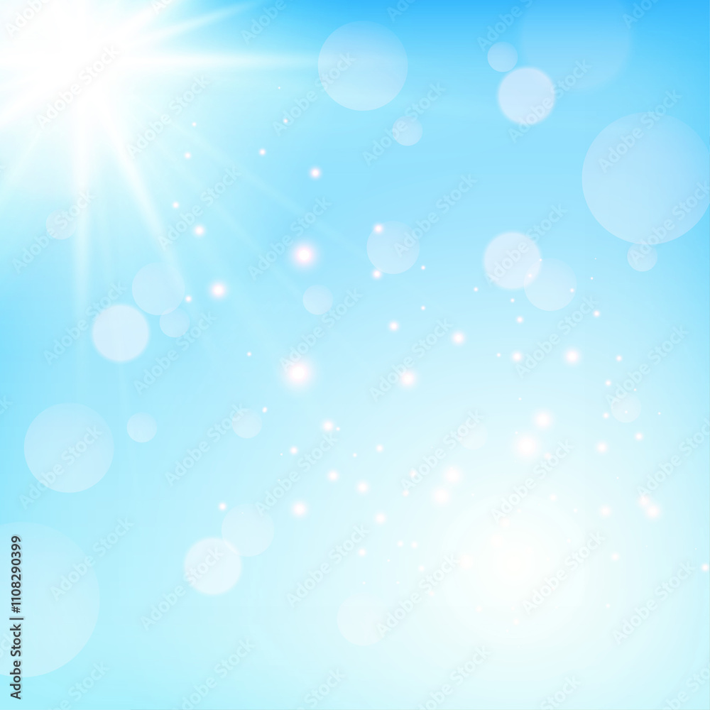 Morning sky with white clouds and Sun Shining, Horizon Spring sky scape in blue colour, nature sky in sunny day Summer, World environment day concept Morning sky with white clouds and Sun Shining, Horizon Spring sky scape in blue colour, nature sky in sunny day Summer, World environment day concept