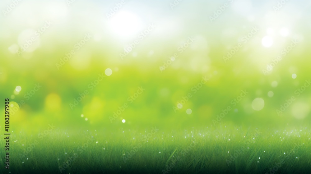 Obraz premium Lush Green Grass Under a Bright Sunny Sky