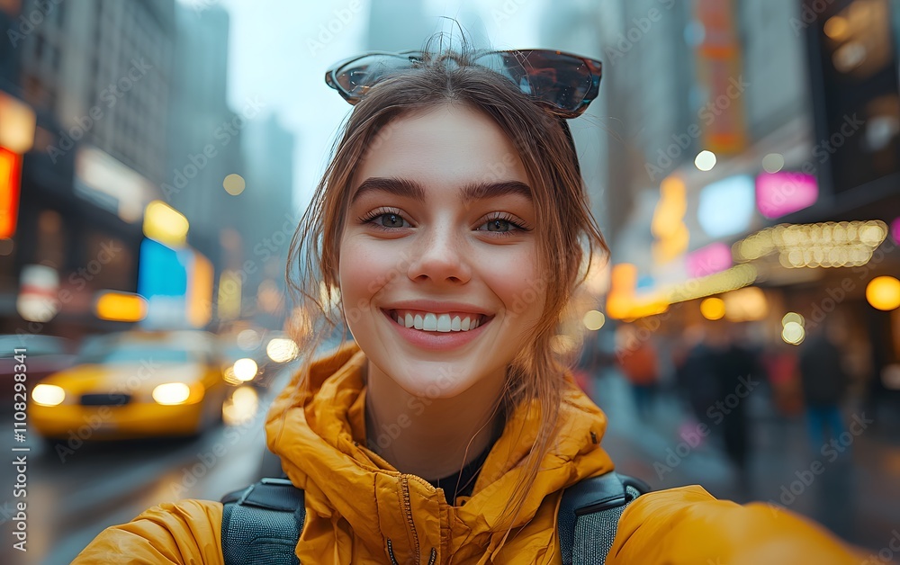 Selfie of a smiling woman outdoors for a profile picture, sharing cheerful moments on social media while enjoying nature and technology,
Selfie of a smiling woman outdoors for a profile picture, sharing cheerful moments on social media while enjoying nature and technology,